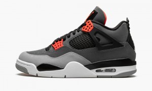 Nike Air Jordan 4 Retro 'Infrared' Mens Shoes Dark Grey / Black | 971230-MCA