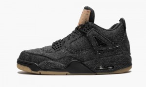 Nike Air Jordan 4 Retro Levis NRG 'Black Levis' Mens Shoes Black | 214079-ORB