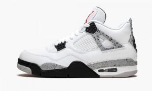 Nike Air Jordan 4 Retro OG 'White Cement' Mens Shoes White / Red / Black / Grey | 645370-SBV