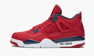 Nike Air Jordan 4 Retro SE 'FIBA' Mens Shoes Red Obsidian White Gold | 174580-KDT