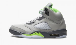 Nike Air Jordan 5 Retro 'Green Bean 2022' Mens Shoes Silver / Green / Grey | 254793-EKV