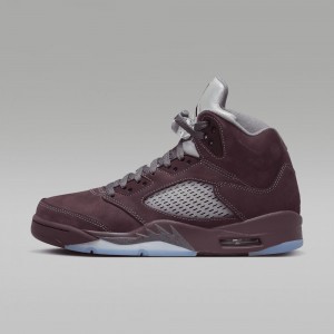 Nike Air Jordan 5 Retro SE Mens Shoes Deep Burgundy / Metal Silver / Deep Grey | 870694-CRZ