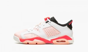 Nike Air Jordan 6 Low GS 'Atmosphere' Kids Shoes White / Pink / Red | 398061-SOR