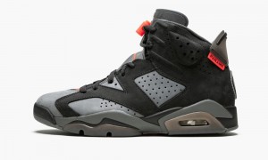 Nike Air Jordan 6 'PSG - Paris Saint Germain' Mens Shoes Black / Red / Grey | 836427-RWF