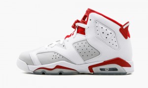 Nike Air Jordan 6 Retro BG 'Alternate' Kids Shoes White / Red / Platinum | 947538-WRA