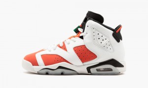 Nike Air Jordan 6 Retro BG 'Gatorade' Kids Shoes White / Orange / Black | 742513-GVR