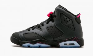 Nike Air Jordan 6 Retro GG 'Hyper Pink' Kids Shoes Dark Grey / Black / Black | 478520-VUP