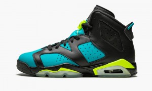 Nike Air Jordan 6 Retro GG 'Turbo Green' Kids Shoes Black / Green | 017382-OKL