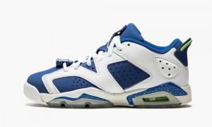 Nike Air Jordan 6 Retro Low BG 'Seahawks' Kids Shoes White / Green / Blue | 470362-QEA