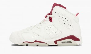 Nike Air Jordan 6 Retro OG BG 'Maroon' Kids Shoes White / Burgundy | 508961-RTB