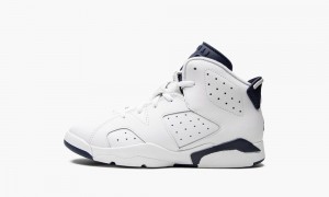 Nike Air Jordan 6 Retro PS 'Midnight Navy 2022' Kids Shoes White / Navy | 729631-NDX