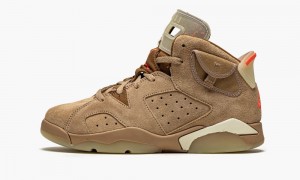 Nike Air Jordan 6 Retro PS 'Travis Scott - British Khaki' Kids Shoes Khaki / Light | 094678-INU