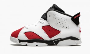 Nike Air Jordan 6 Retro TD 'Carmine 2021' Kids Shoes White / Black / Red | 250839-SRE