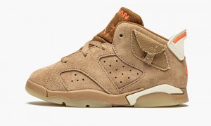 Nike Air Jordan 6 Retro TD 'Travis Scott - British Khaki' Kids Shoes Khaki / Light | 730269-MGW