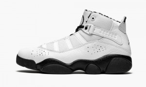 Nike Air Jordan 6 Rings PS 'Black / White' Kids Shoes White / Black / Metal Gold | 246375-JLE