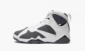 Nike Air Jordan 7 Retro (GS) Kids Shoes White / Purple / Grey | 968470-ACP