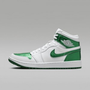 Nike Air Jordan I High G Mens Shoes White / Green | 734628-PQT