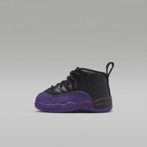 Nike Jordan 12 Retro Kids Shoes Black / Purple | 486527-FPT