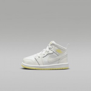 Nike Jordan 1 Mid Kids Shoes White | 415827-RZQ