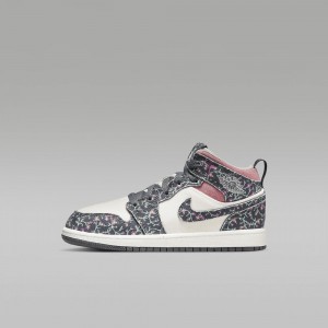 Nike Jordan 1 Mid SE Kids Shoes Flower / white / pink | 287694-QXW