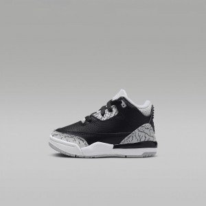 Nike Jordan 3 Retro "Green Glow" Kids Shoes Black / White | 581720-PKB