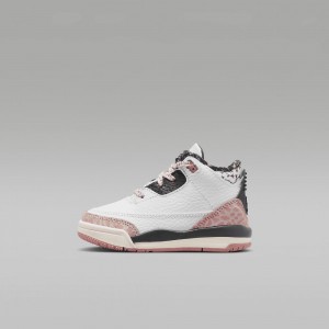 Nike Jordan 3 Retro "Ivory" Kids Shoes White / Red / Dark Grey | 146207-TLH