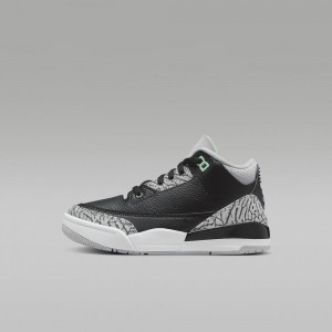 Nike Jordan 3 Retro Kids Shoes Black / Grey / White / Green | 912384-FIA