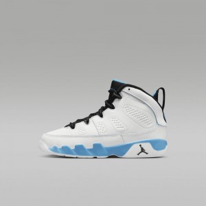 Nike Jordan 9 Retro Kids Shoes White / Dark Blue / Black | 897563-QJA