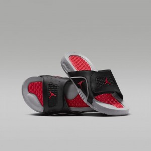 Nike Jordan Hydro 4 Retro Kids Shoes Black / Red / Grey | 754932-HQM