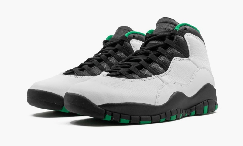 Nike Air Jordan 10 'Seattle Supersonics' Mens Shoes White / Black / Green / Yellow | 413752-MIO