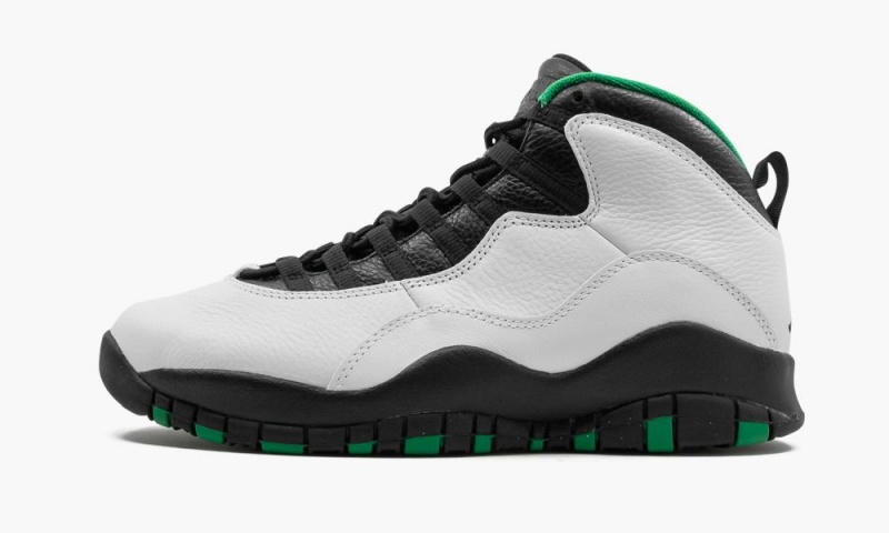 Nike Air Jordan 10 \'Seattle Supersonics\' Mens Shoes White / Black / Green / Yellow | 413752-MIO