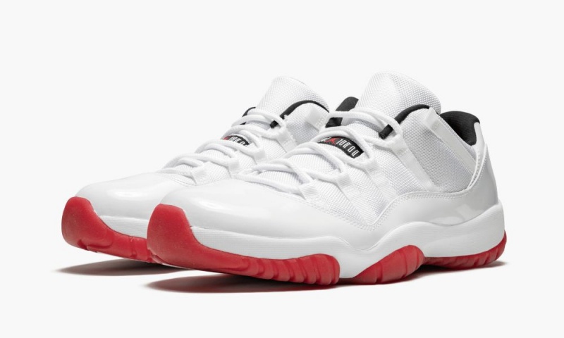 Nike Air Jordan 11 Retro Low 'White/Varsity Red' Mens Shoes White / Red / Black | 912650-MJF