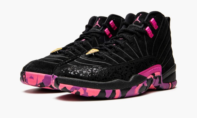 Nike Air Jordan 12 Retro DB 'Doernbecher' Mens Shoes Black / Pink / Purple | 963875-LZY