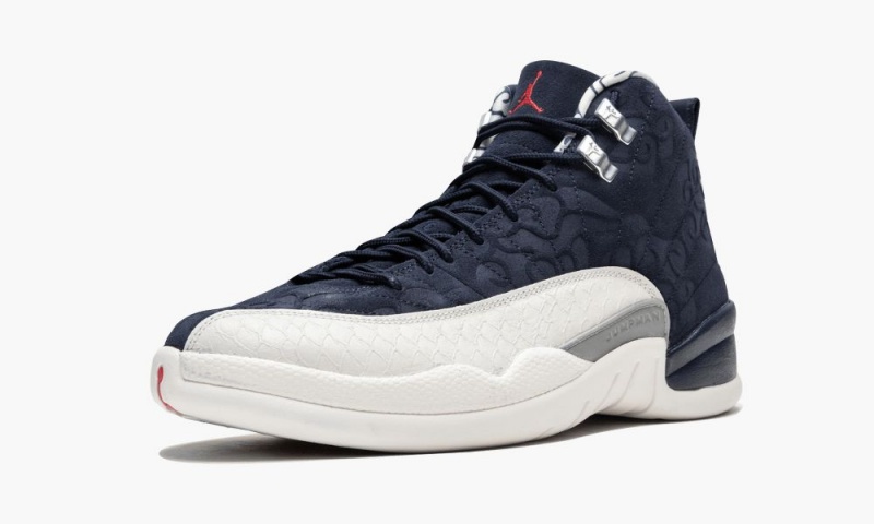 Nike Air Jordan 12 Retro PRM 'International Flight' Mens Shoes Navy / White / Red | 491832-RLD