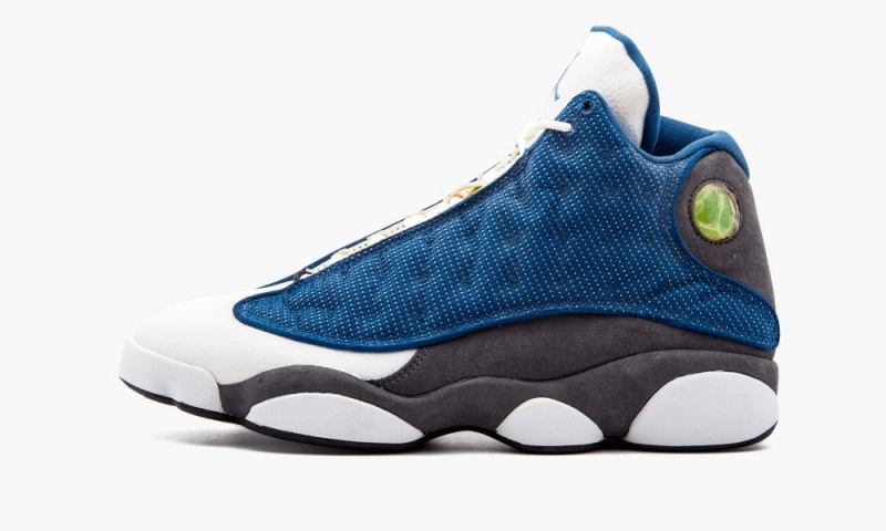 Nike Air Jordan 13 Retro \'Flint\' Mens Shoes White / Blue | 479521-NPW