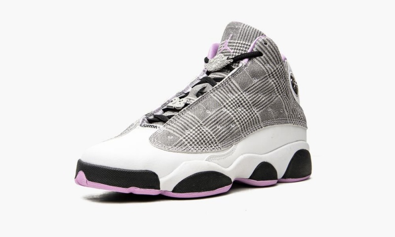 Nike Air Jordan 13 Retro GS 'Houndstooth' Kids Shoes White / Black / Purple / Metal | 654102-YPH