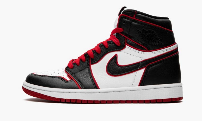 Nike Air Jordan 1 High OG \'Bloodline / Meant To Fly\' Mens Shoes Black / Red / White | 654389-DKJ