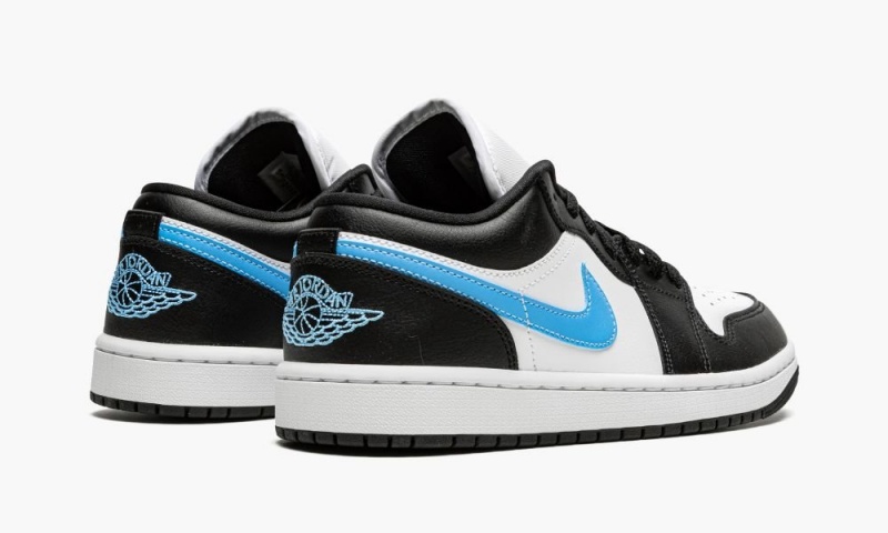 Nike Air Jordan 1 Low 'Black / University Blue' Womens Shoes Black / Blue / White | 301687-RNW