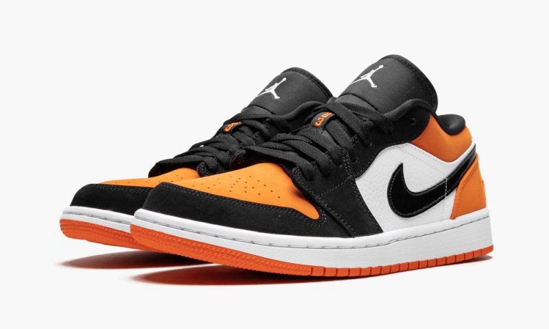 Nike Air Jordan 1 Low 'Shattered Backboard' Mens Shoes Black / White / Orange | 042197-AOV