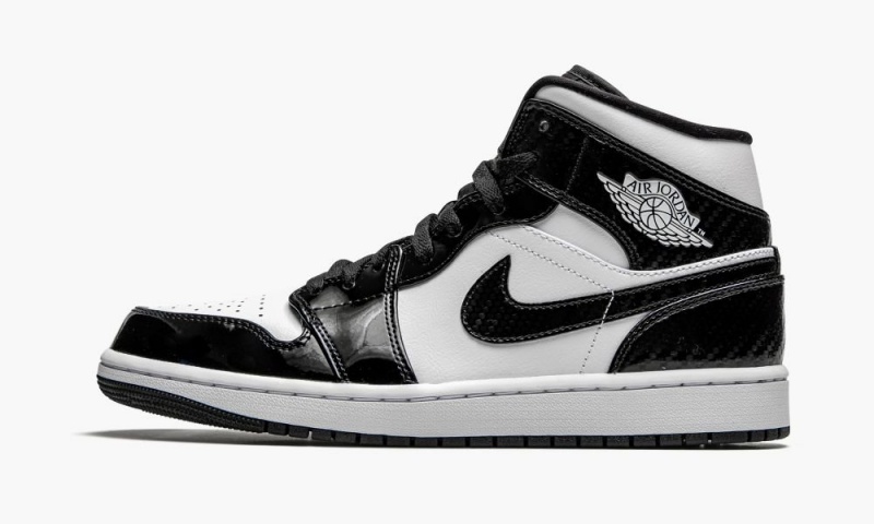 Nike Air Jordan 1 Mid \'All-Star 2021\' Mens Shoes Black / White | 019567-DCR