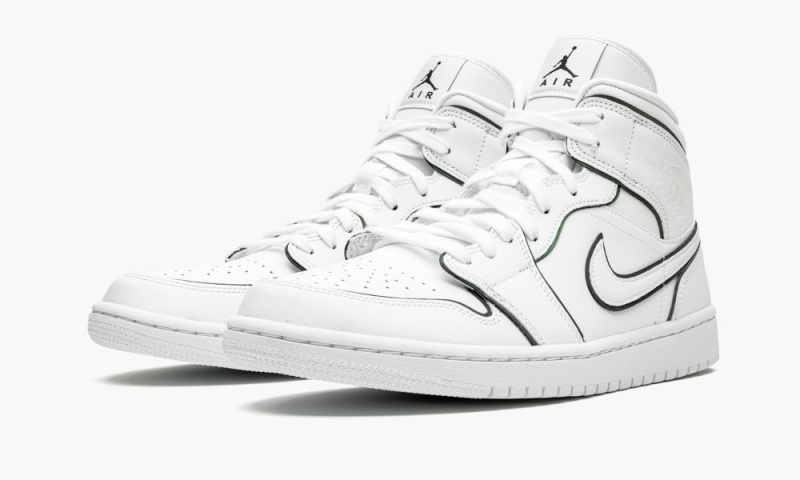 Nike Air Jordan 1 Mid 'Iridescent Outline' Womens Shoes White | 912475-YGZ