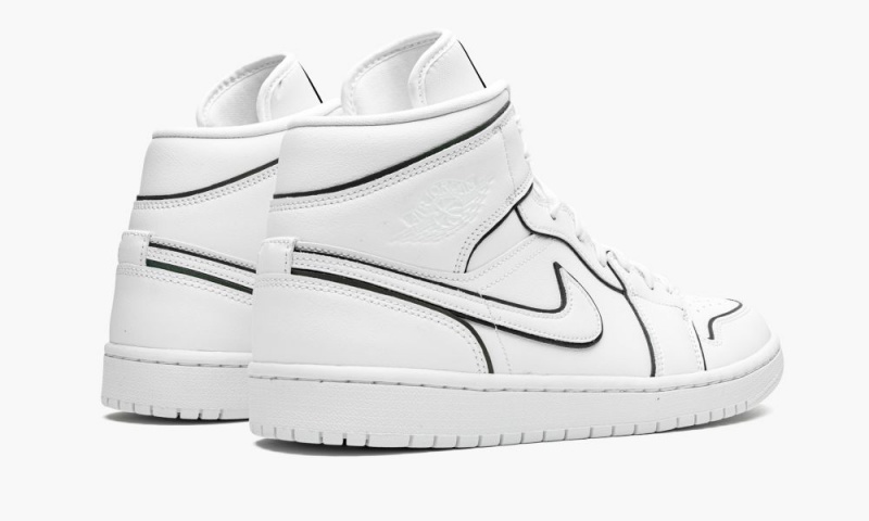 Nike Air Jordan 1 Mid 'Iridescent Outline' Womens Shoes White | 912475-YGZ