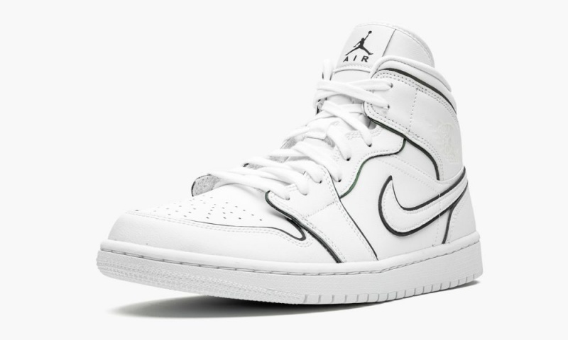 Nike Air Jordan 1 Mid 'Iridescent Outline' Womens Shoes White | 912475-YGZ