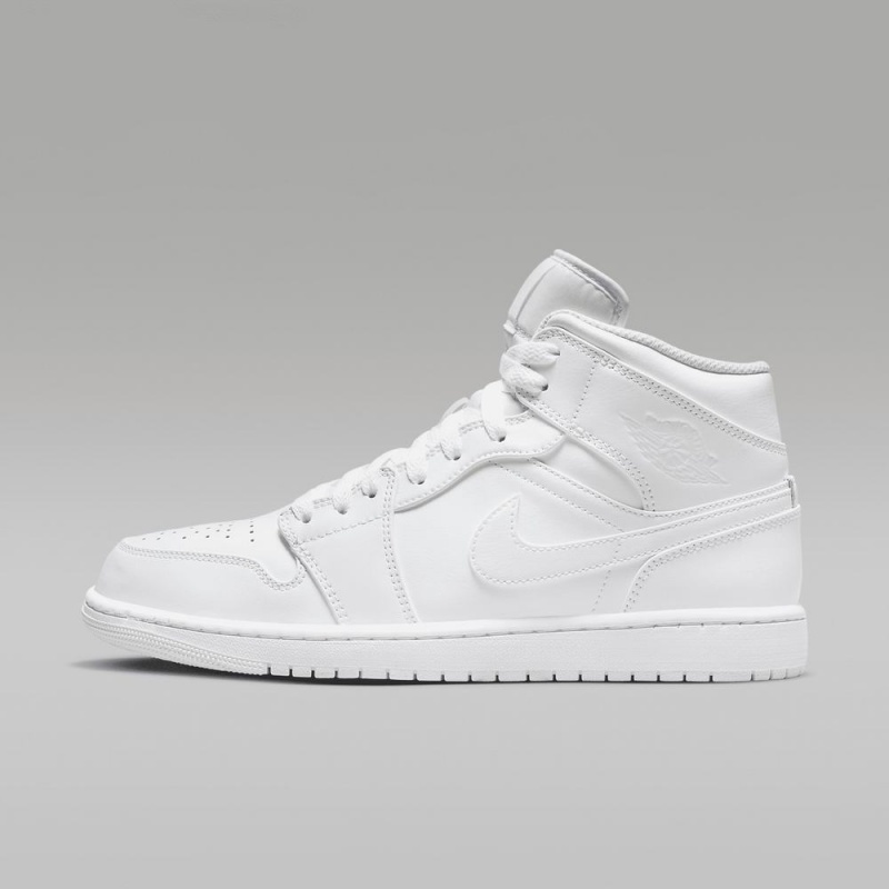 Nike Air Jordan 1 Mid Mens Shoes White | 194078-LUC