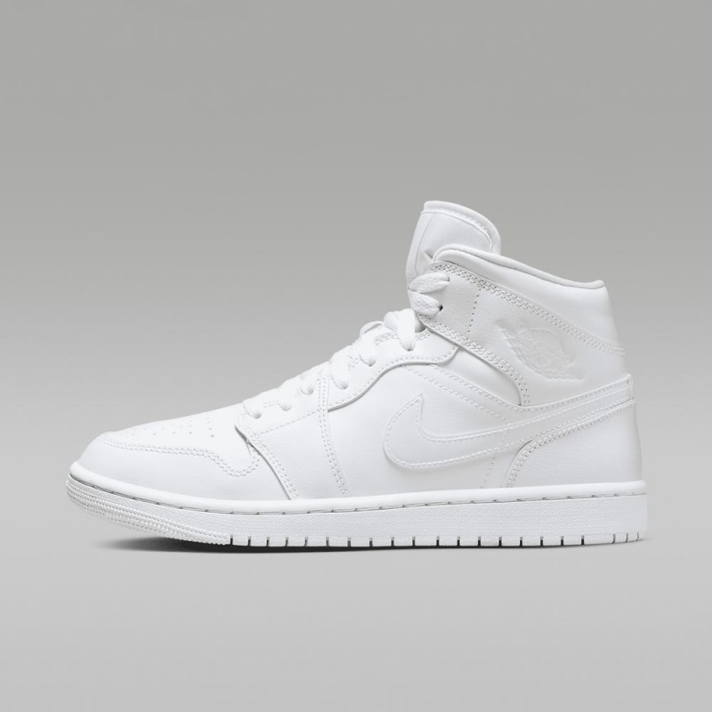 Nike Air Jordan 1 Mid Mens Shoes White | 795264-BGJ