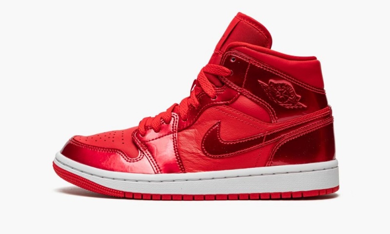 Nike Air Jordan 1 Mid \'Pomegranate\' Womens Shoes Red / Burgundy | 436981-XCJ