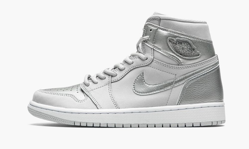 Nike Air Jordan 1 Retro High CO.JP \'Metallic Silver\' Mens Shoes Grey / White / Metal | 634798-XJF