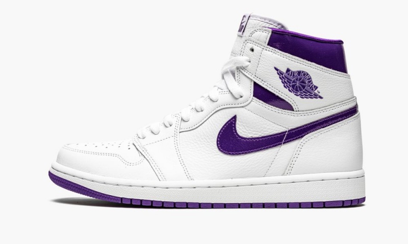 Nike Air Jordan 1 Retro High \'Court Purple\' Womens Shoes White / Purple | 241639-FHL