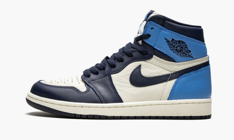 Nike Air Jordan 1 Retro High OG \'Obsidian/University Blue\' Mens Shoes Obsidian / Blue | 048632-DFA