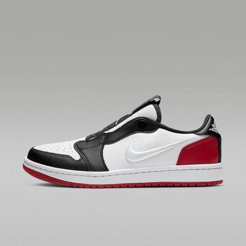 Nike Air Jordan 1 Retro Low Slip Womens Shoes Black / White / Red | 759386-BNG